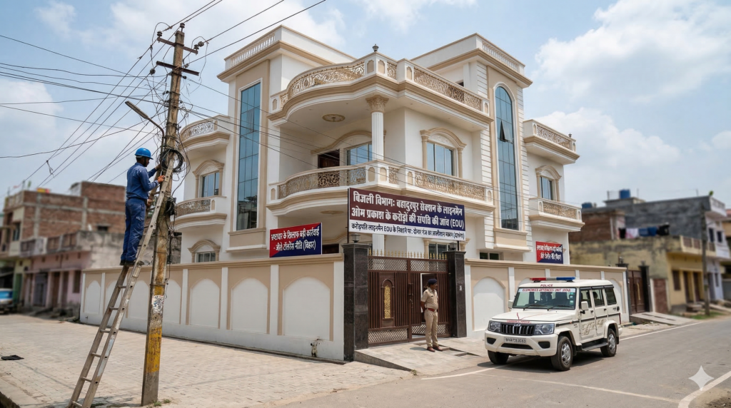 दरभंगा करोड़पति लाइनमैन ओम प्रकाश आलीशान मकान जांच